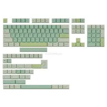 PBT Keycaps 143 GinkgoTheme DyeSublimation Зеленый Набор Клавишных Колпачков CherryProfile для Девочек Механическая Клавиатура