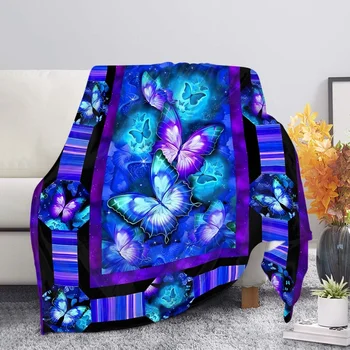 TOADDMOS Животное Бабочка Цветок Роскошный дизайн Плед Уютное Плюшевое одеяло для кондиционирования воздуха для спальни гостиной дивана Офиса