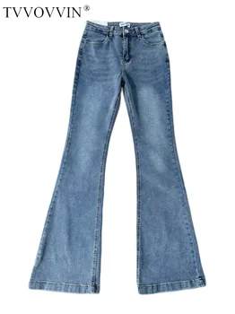 TVVOVVIN Джинсы-клеш Spicy Girl с низкой талией, модные облегающие джинсы с запахом на бедрах, Универсальные эластичные брюки в пол, женский тренд 7AG2