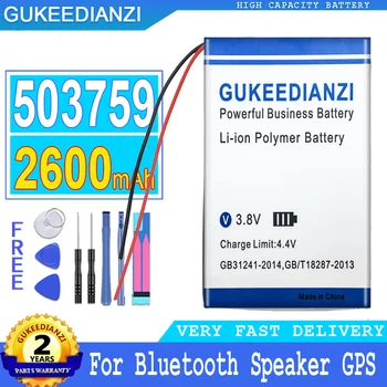 Аккумулятор GUKEEDIANZI емкостью 2600 мАч 503759 для динамика Bluetooth, GPS, КПК, POS-камеры, цифрового аккумулятора большой мощности.