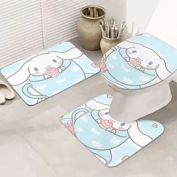 Аниме Модные коврики для ванной комнаты, набор водопоглощающих и противоскользящих ковриков, 3 предмета, противоскользящие накладки, коврик для ванной + контур
