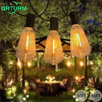 Гирлянда наружного светодиодного освещения ST38 Globe, пластиковые небьющиеся лампы, водонепроницаемые светильники для патио в саду за пределами крыльца заднего двора
