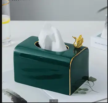 Зеленая Керамическая коробка для салфеток Коробка для декоративных салфеток с животными Бумажные Коробки Органайзер для салфеток Коробки для хранения салфеток Держатель бумажных полотенец