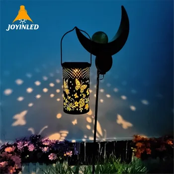 Проекционная лампа с солнечной железной бабочкой, Полая вилла, сад, Внутренний двор, портативные фонари, подвесные светильники, подарок для фестиваля