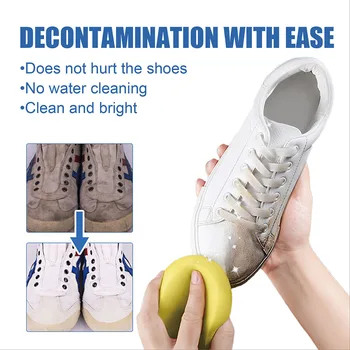 100 г белого крема для чистки обуви с губкой Brighten Cleaning Эффективный крем для мытья обуви для чистки кроссовок