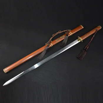 103 см средневековый металлический настоящий меч кунг-фу craft collection pattern стальной интегрированный меч Тан ручной ковки жесткий меч катана