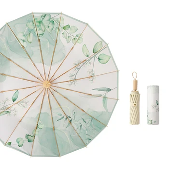 16K Креативный цветочный зонт, Зонт для защиты от ультрафиолетового солнца, Открытый зонт, Мужской, женский, Большой 3-х Складной зонт, Китайский зонт