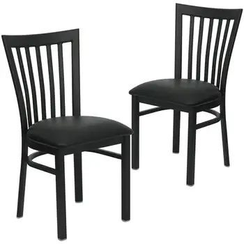 2 ресторанных стула с черной спинкой для школьного дома серии HERCULES - черный винил