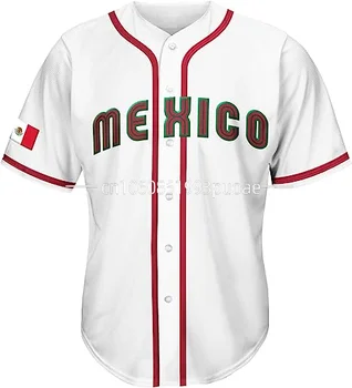 2023 Мексика Бейсбольная майка с 3D-принтом и сеткой, бейсбольная рубашка с произвольным названием, мужская уличная одежда большого размера, спортивная одежда с коротким рукавом.