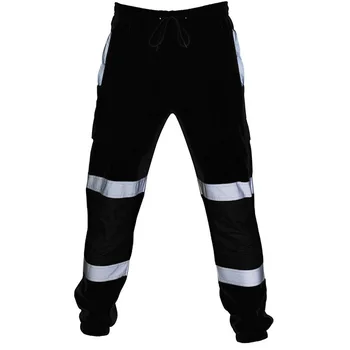 2023 Мужские брюки повседневные брюки из светоотражающего флиса Брюки в полоску санитарная форма с высокой видимостью Низ брюк для безопасности работы