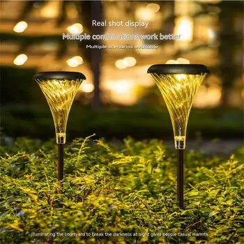2шт Красочная Солнечная Лампа Наружные Водонепроницаемые Декоративные Фонари для виллы Сад Трава Во дворе