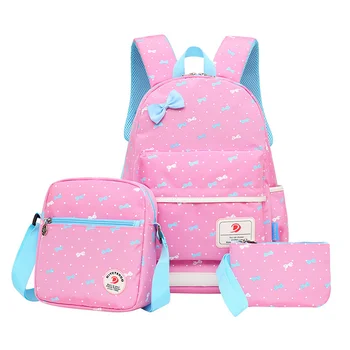 3 упаковки / набора ортопедических школьных сумок Режим печати Буфер обмена для маленьких девочек Школьные сумки для студентов SD Sweet and Funny Ransel