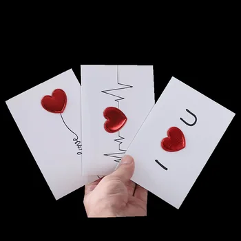 3D Поздравительная открытка с сердечком Любви С конвертами Романтическая Красная открытка с сердечком Любви Свадебная открытка на День Святого Валентина