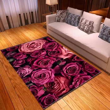 3D Цветочные ковры для гостиной, Мягкий детский ковер для девочек, цветочный коврик для гостиной, Длинные кухонные коврики на заказ
