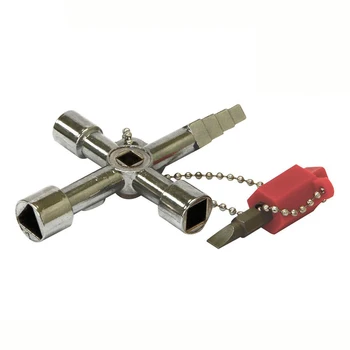 4-Позиционный ключ-ключ Многофункциональный Перекрестный переключатель Универсальный ключ-инструмент для лифта Электрический Шкаф Коробка Шкаф Торцевой ключ