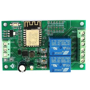 5X Esp8266 Esp-12F Wifi Релейный Модуль 2 Канала 5 В/8-80 В Сетевой Релейный Переключатель Для Arduino Ide Smart Home App Remot Control