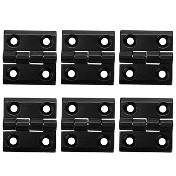 6 черных алюминиевых петель для дверцы мебельного шкафа 50 мм x 50 мм