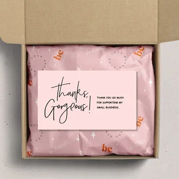 60 шт./ упак. Розовая открытка с благодарностью за поддержку оформления бизнес-пакета 