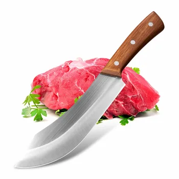 7-Дюймовые Кухонные ножи Нож для забоя скота из нержавеющей стали Охотничий нож для мяса курицы, говядины, рыбы, нож для разделки мяса шеф-повара с деревянной ручкой, тесак