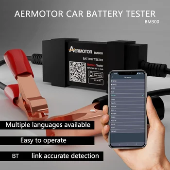 BM300 Автомобильный Аккумуляторный тестер Bluetooth-Совместимое приложение для мониторинга заряда батареи Поддержка мониторинга в режиме реального времени Android / Ios Использование автомобилей / грузовиков / внедорожников / квадроциклов