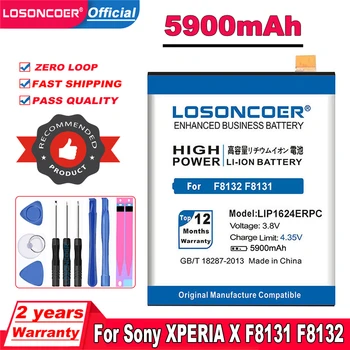 LOSONCOER 5900mAh LIP1624ERPC Аккумуляторы Для Смартфонов Sony Xperia X Performance XP F8131 F8132 Battery + Быстрое Прибытие
