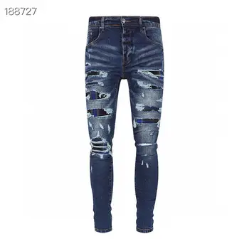 rt0608 Модные мужские джинсы 2023 для подиума, Роскошный Европейский дизайн, мужская одежда для вечеринок