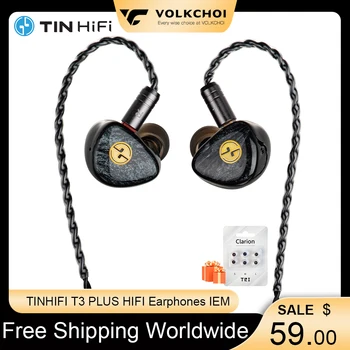 TINHIFI T3 Plus Hi-Fi Наушники с диафрагмой 10 мм LCP Наушники-вкладыши с 2-контактным кабелем 0,78 мм Проводные Наушники