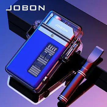 USB-зажигалка JOBON, Прозрачная двухдуговая Водонепроницаемая зажигалка С мундштуком и аварийным освещением