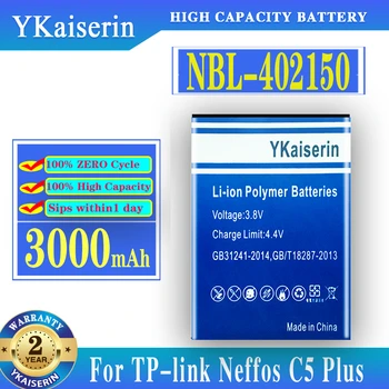 YKaiserin 3000 мАч NBL-40A2150 Сменный Аккумулятор Для Мобильного Телефона TP-LINK Neffos C5 Plus C5Plus Batteria + Номер для отслеживания