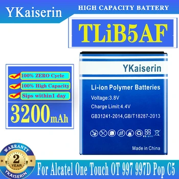 YKaiserin TLiB5AF Аккумулятор для Alcatel One Touch Pop C5 OT 5036 5036D 5037 5037D Сменные Литий-ионные Аккумуляторы 3200 мАч
