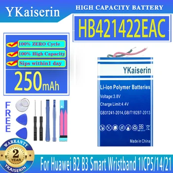 YKaiserin Аккумулятор HB421422EAC 250 мАч для смарт-браслета Huawei B2 B3 1ICP5/14/21 Цифровые батарейки