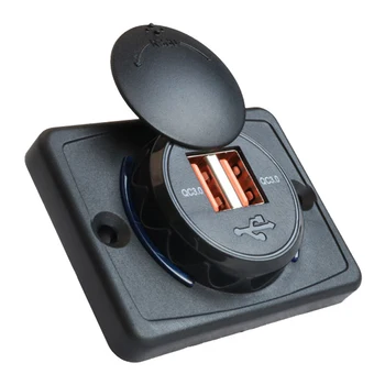 Автомобильное зарядное устройство QC 3.0 с двумя USB разъемами для подключения платы питания зарядное устройство со светодиодным индикатором для RV ATV Track Boat