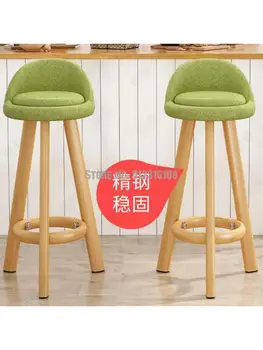 Барный стул, современный простой табурет с высокой ножкой, бытовой барный стул, коммерческий стул кассира с легкой спинкой, роскошный стул