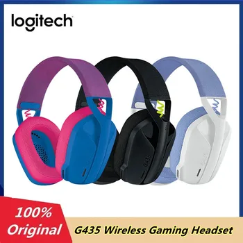 Беспроводная игровая гарнитура Logitech G435 Lightspeed 7.1 Surround Sound Gamer Bluetooth Наушники для портативных ПК Dolby Atmos Gamer
