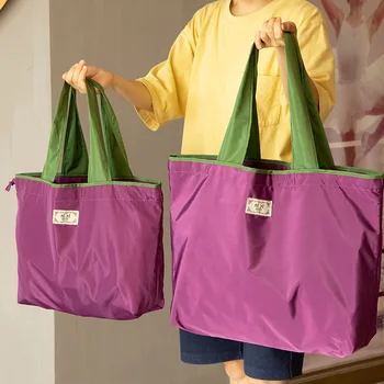 Большая Хозяйственная сумка для супермаркета, Сумка для овощей и фруктов на шнурке, Модная сумка для защиты окружающей среды, Сумка для продуктов, сумка для продуктов