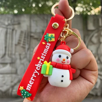 Брелок-подвеска в рождественской тематике из ПВХ Небольшого размера, легкий, портативный для мобильного телефона, кошелек для ключей
