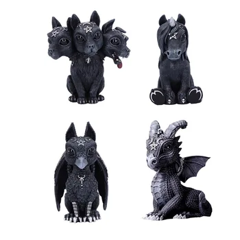 Быстрая доставка черные украшения посыльный дракон поделки из смолы украшения для Хэллоуина украшения для вечеринок