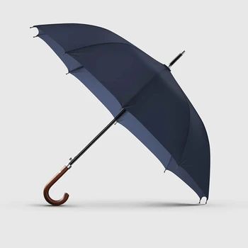 Ветрозащитный Мужской Автоматический Зонт от дождя с деревянной ручкой, Навес для рыбы, Автомобильный Зонт от солнца, Черный крючок Guarda Chuva Parasol Umbrella
