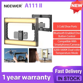 Видеосъемка для смартфона NEEWER A111 II с Комплектом освещения, Поддержкой Вертикальной Съемки, Ручной Стабилизатор Камеры Телефона с Холодным Башмаком
