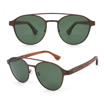 Деревянные солнцезащитные очки с поляризованными линзами Пользовательский логотип защита uv400 металл Дерево стиль поляризованный персонализированный