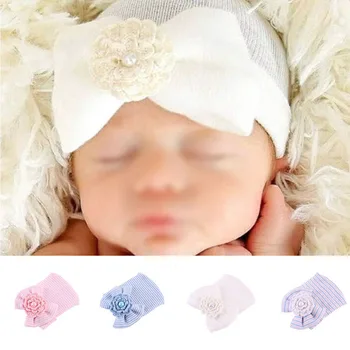 Детская шапочка-кепка для новорожденных девочек, дышащая цветочная форма, пасторальный стиль