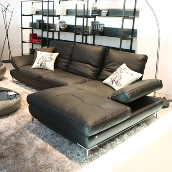 диван из натуральной кожи с верхом из коровьей кожи, секционный диван для гостиной, угловая мебель для дома, диван L-образной формы с функциональной спинкой в современном стиле