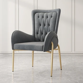 Дизайнерские Современные обеденные стулья Для макияжа Удобные серые велюровые обеденные стулья для гостиной Письменный Стол Удобная мебель для дома Silla Comedor