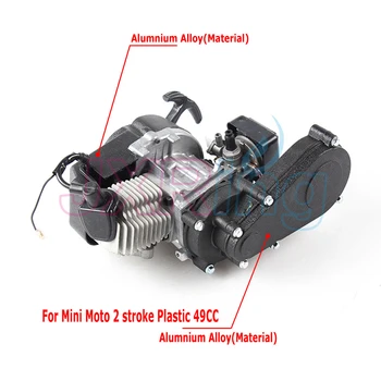 Для Mini Moto 2-тактный пластиковый 49-кубовый двигатель E Start 13-мм карбюратор Пластиковый карманный квадроцикл Квадроцикл Багги Dirt Pit Bike