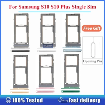 Для Samsung Galaxy S10 S10 Plus Слот для держателя SIM-карты Лоток для одной Sim-карты с инструментом для извлечения Pin-кода Запасные части