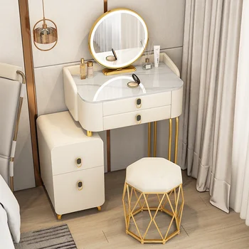 Европейский Роскошный Туалетный столик На Золотых Ножках Многофункциональный Салонный Туалетный столик Шкаф Nordic Comoda Pra Quarto Мебель для дома