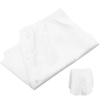 Женская рубашка с накладным низом, удлинители подола, куртка на пуговицах, юбка из белого полиэстера