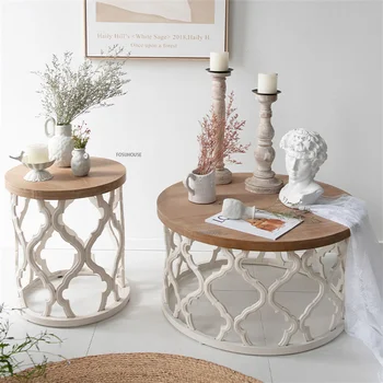 Журнальный столик в стиле ретро для гостиной из американского дерева, мебель современного креативного дизайна, диван-приставной столик, кофейный уголок для семейного отдыха