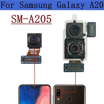 Задняя Фронтальная Камера Для Samsung Galaxy A20 SM-A205F A205U A205N Оригинальная Фронтальная Селфи Широкая Задняя Сторона Запасной Модуль Задней Камеры