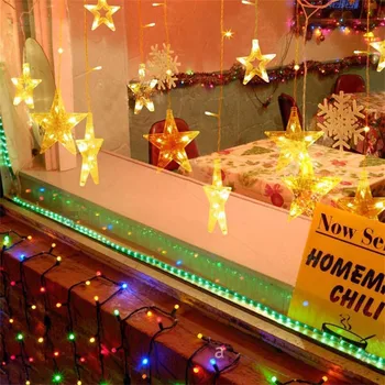 Звездные струнные огни 96 светодиодных Рождественских гирлянд Сказочный занавес на открытом воздухе и в помещении для спальни, домашней вечеринки, свадебного украшения 2024 года